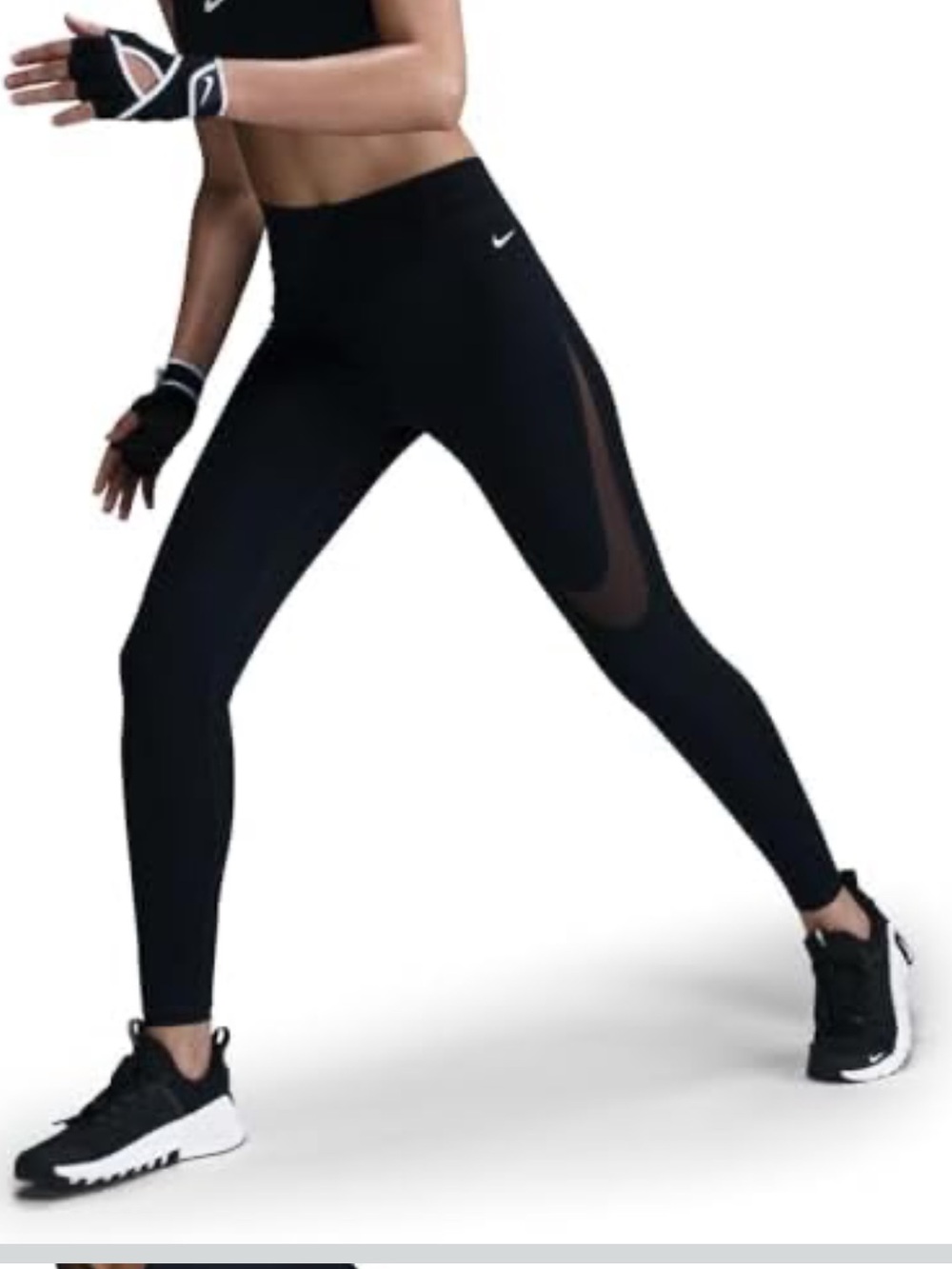 NIKE PRO WOMEN'S TRAINING SCULPT HIGH WAISTED MESH PANEL LEGGINGS - Picture 2 of 4